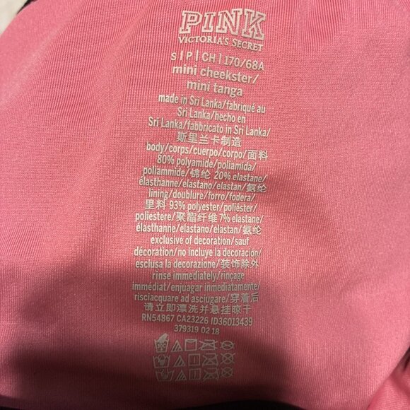 victorias secret pink Solid black bikini Outside bottom pink inside Small - Picture 3 of 3
